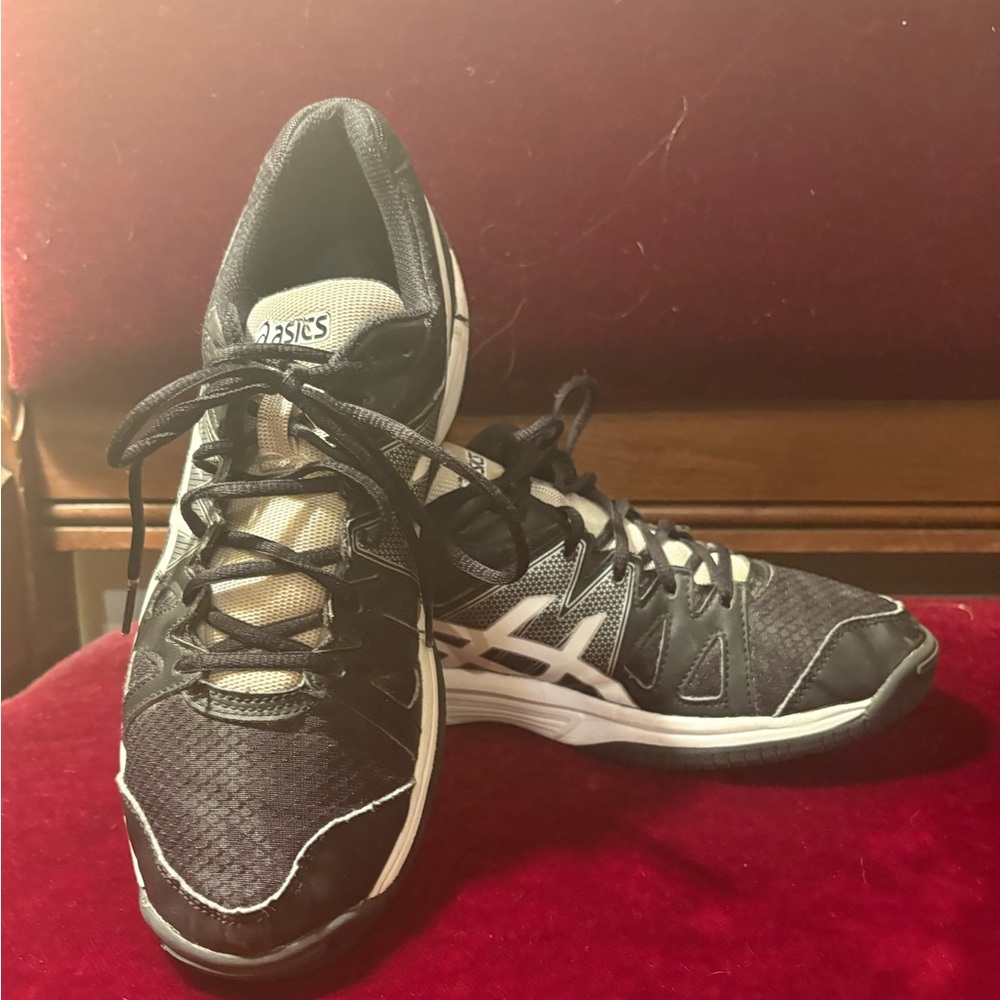 ASICS Black and White Volleyball Shoes